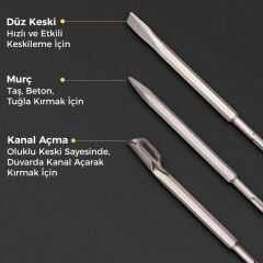 CAT DA03902 17 Parça Tungsten Karbür SDS-Plus Beton Kırıcı/Delici Matkap Ucu