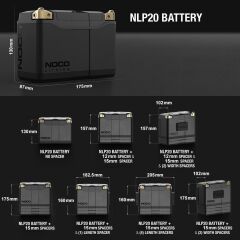 NOCO NLP20 12V 7Ah. 90Wh Li-İon Motosiklet Aküsü CCA 600A LiFeP04