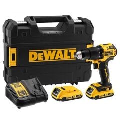 Dewalt Dcd709D2T Kompakt Kömürsüz Çift Akülü Darbeli Matkap 18V 2.0Ah