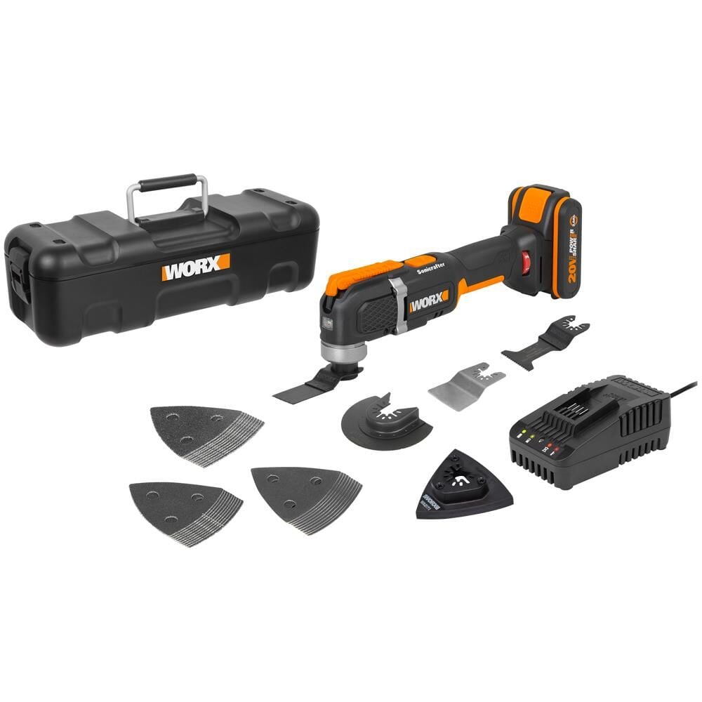 WORX WX696 20Volt 2.0Ah. Li-ion Profesyonel Çok Amaçlı Devir Ayarlı Şarjlı Kesme, Raspalama ve Zımpara