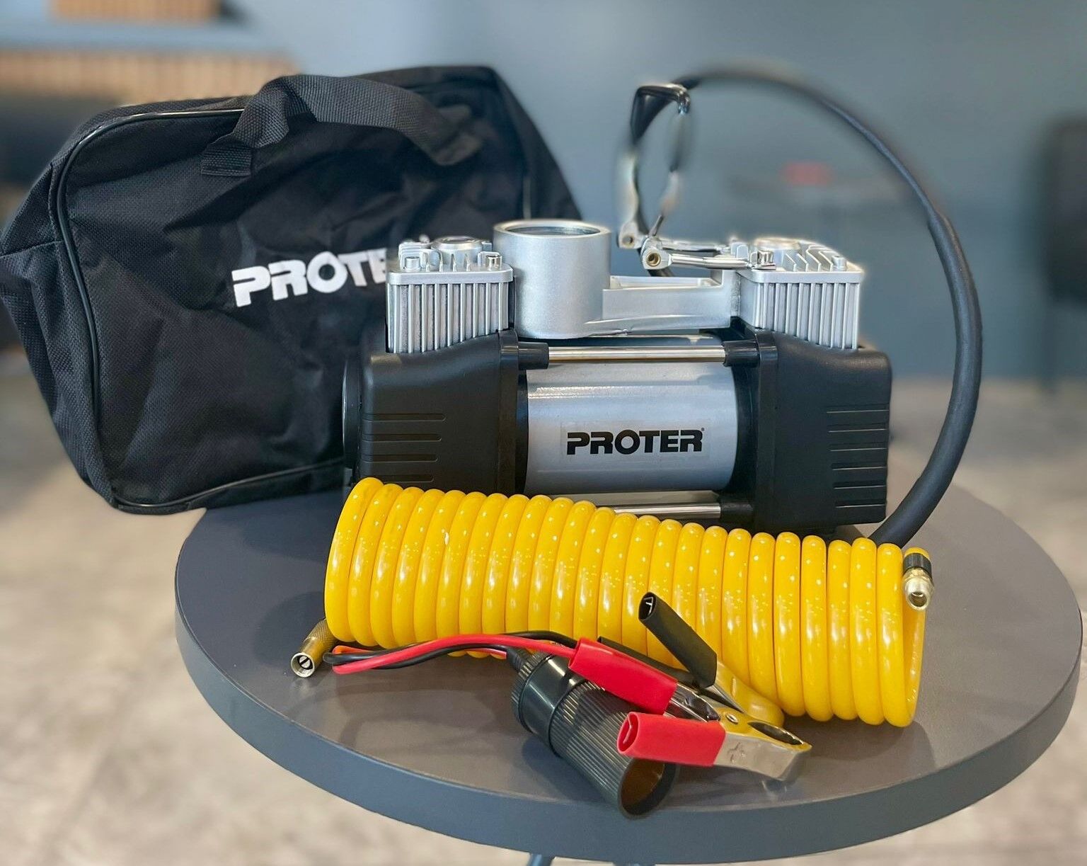 PROTER PR 265 P2 LASTİK ŞİŞİRME ÇİFT PİSTON 12V 150 PSI