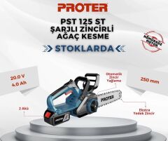 Proter PST 125 ST Şarjlı Zincirli Dal Kesme 20V 4.0Ah