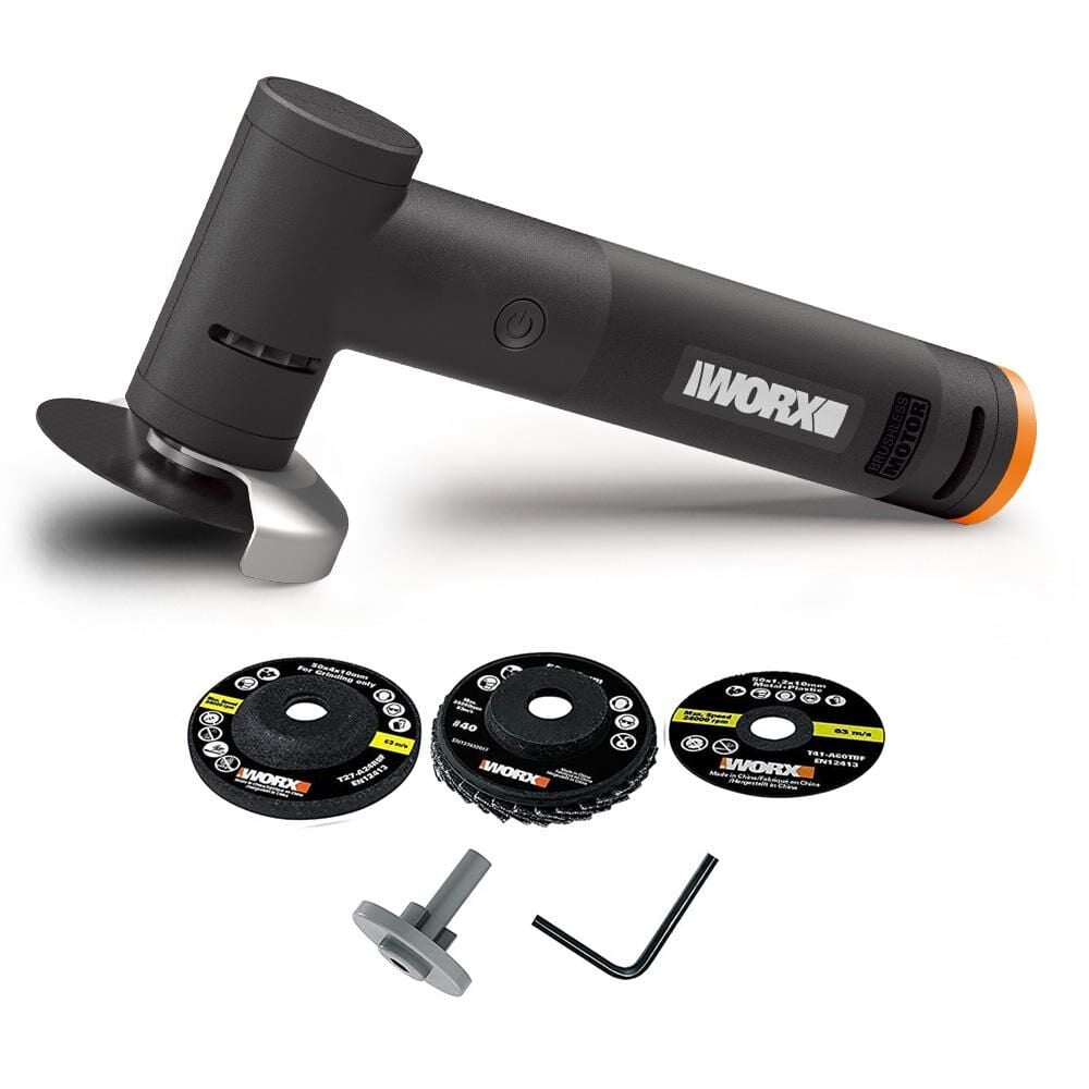 WORX WX741.9 MAKERX 20Volt Kömürsüz Profesyonel 50mm Avuç Taşlama + 3 Aksesuar (Akü Dahil Değildir)