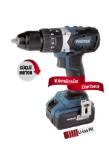 PROTER PST 740 BL DARBELİ KÖMÜRSÜZ ŞARZLI MATKAP 20V 4.0Ah