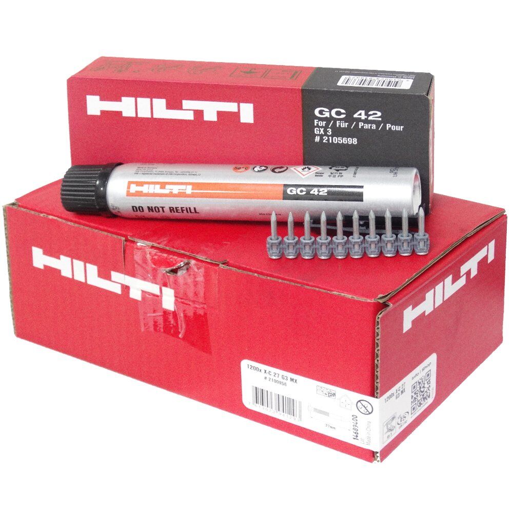 Hilti Gx3 Çivisi 27mm 1200 Adet + Gaz