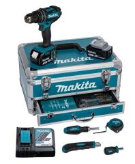 Makita DHP482RFX9 Akülü Darbeli Matkap Seti 96 Parça 18V